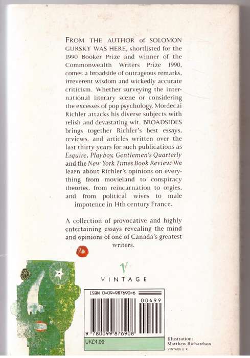 Broadsides: Review and Opinions - Mordecai Richler