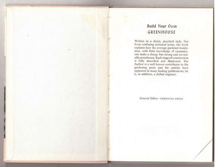Build Your Own Greenhouse -- Harry Ibbotson