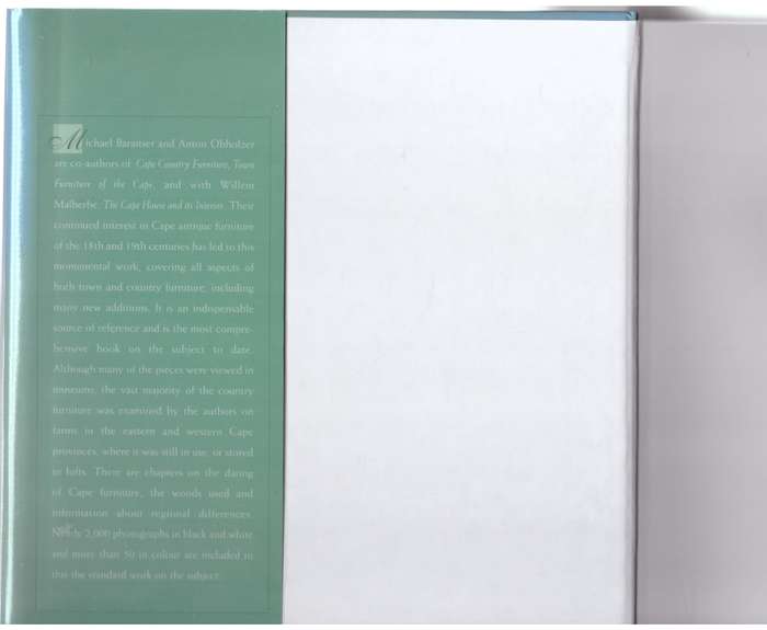 Cape Antique Furniture: A Comprehensive Pictorial Guide -- Michael Baraitser, Anton Obholzer