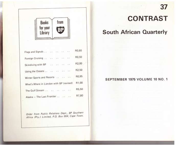 Contrast 37 - Volume 10, Number 1, September 1975