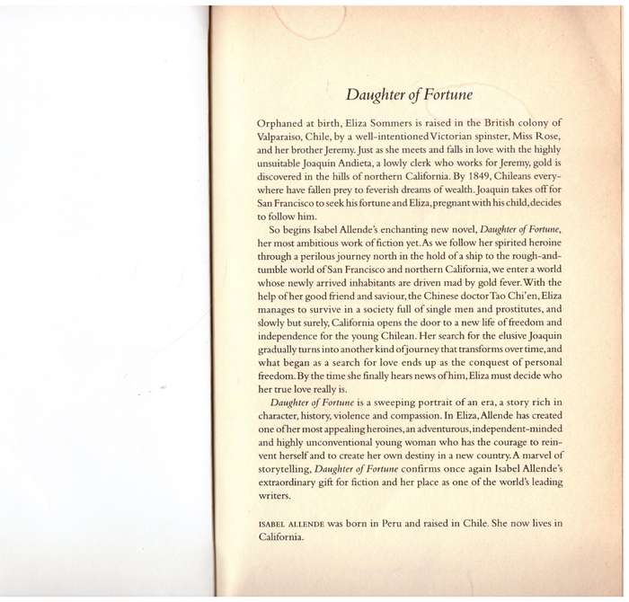 Daughter of Fortune: A Novel -- Isabel Allende