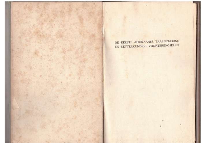 De eerste Afrikaanse taalbeweging en letterkundige voortbrengselen - Lydia Van Niekerk