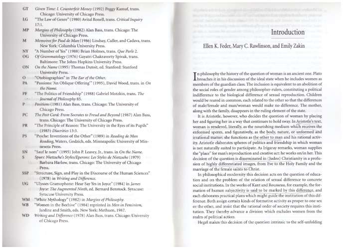 Derrida and Feminism: Recasting the Question of Woman - Ellen Feder, Mary C. Rawlinson, Emily Zaki