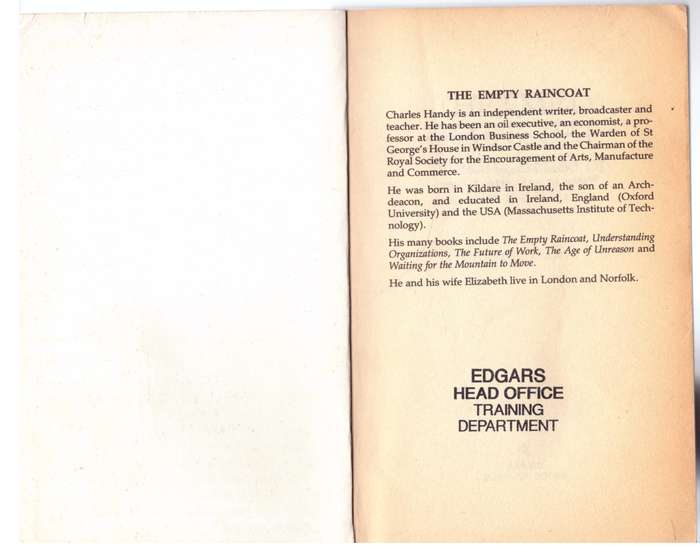 The Empty Raincoat: : Making Sense of the Future  --  Charles Handy