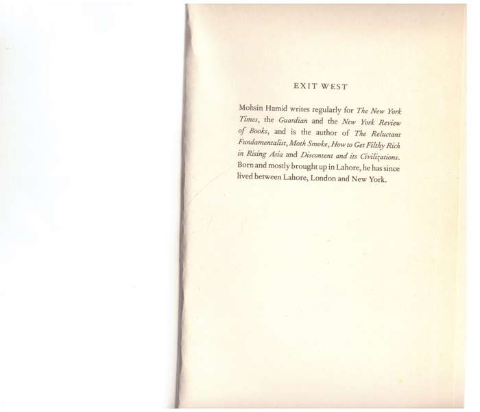 Exit West -- Mohsin Hamid
