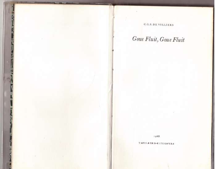 Goue fluit, goue fluit -- C. G. S. De Villiers