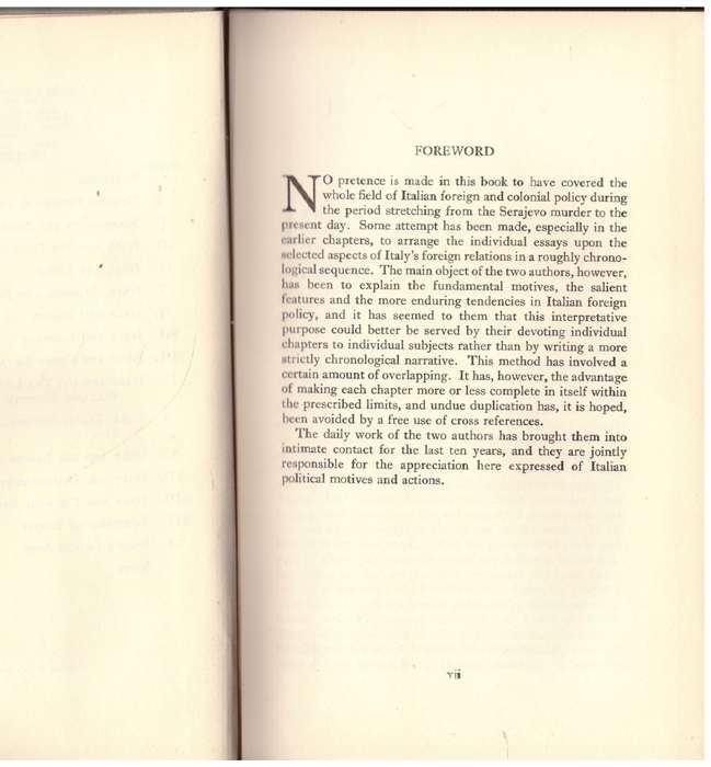 Italy's Foreign and Colonial Policy, 1914-1937 -- Maxwell H. H. Macartney, Paul Cremona