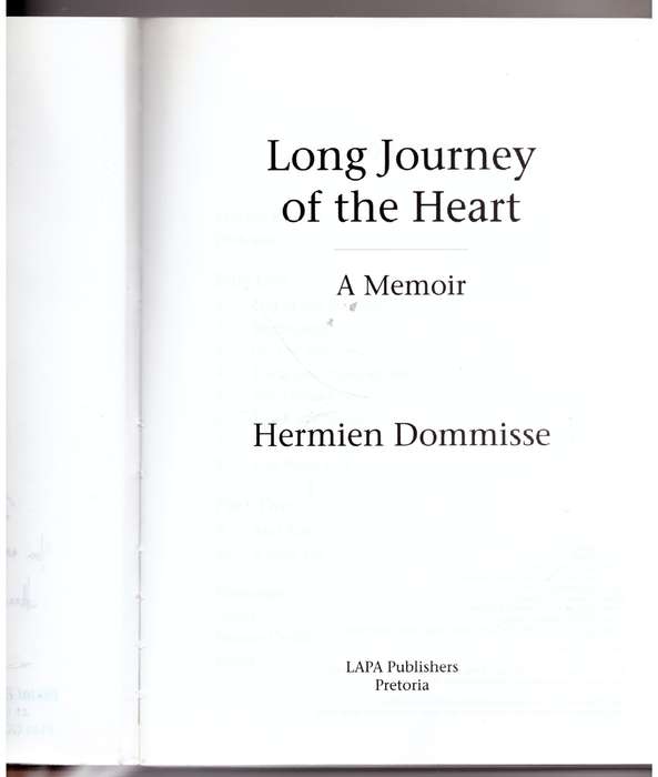 Long Journey of the Heart -- Hermien Dommisse ** SIGNED **