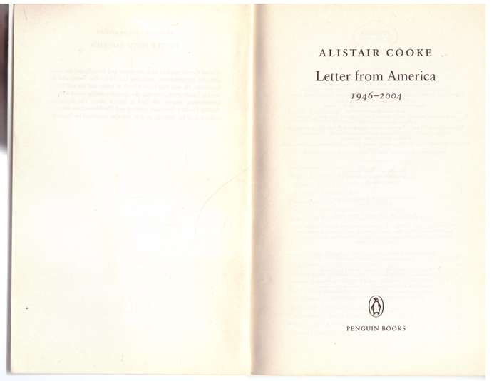 Letter from America : 1946-2004 -- Alistair Cooke