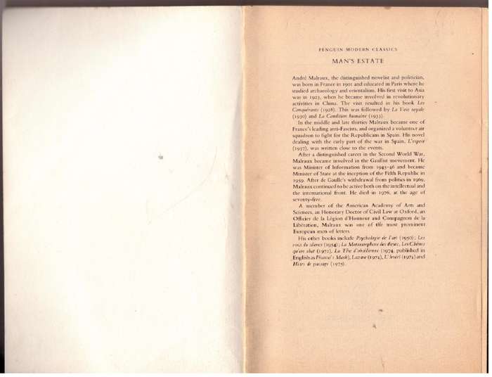 Man's Estate (La Condition Humaine) - André Malraux
