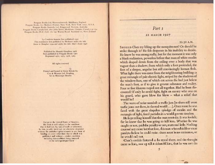 Man's Estate (La Condition Humaine) - André Malraux