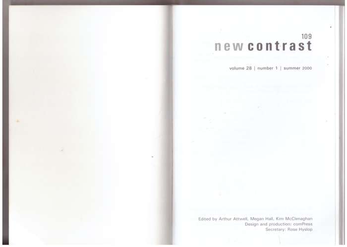 New Contrast 109 - Volume 28, Number 1, Summer 2000