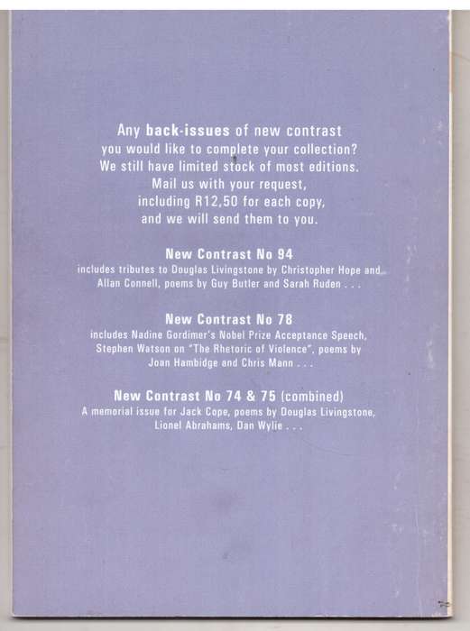 New Contrast 112 - Volume 28, Number 4, Spring 2000