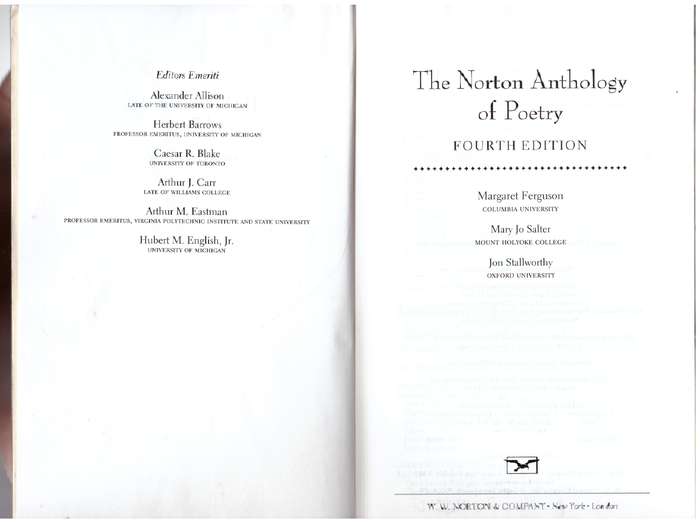 The Norton Anthology of Poetry - Margaret Ferguson, Mary Jo Salter, Jon Stallworthy [Editors]