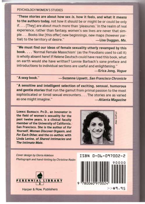 Pleasures: Women Write Erotica  --  Lonnie Barbach [Editor]