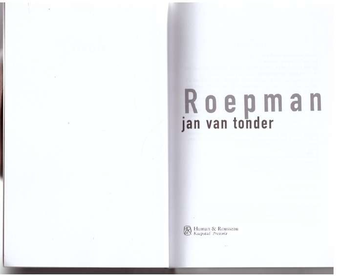 Roepman -- Jan Van Tonder