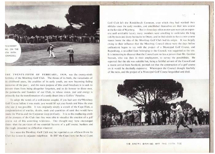 A Short history of the Mowbray Golf Club  --  W. S. Mackie