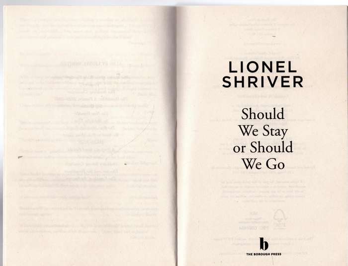 Should We Stay or Should We Go -- Shriver Lionel