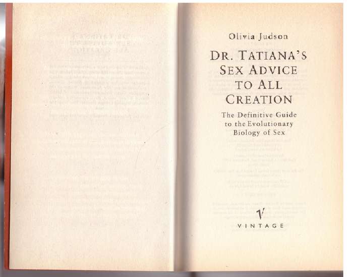 Dr Tatiana's Sex Advice to All Creation - Olivia Judson