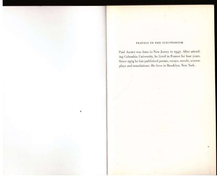 Travels in the Scriptorium: A Novel  -- Paul Auster
