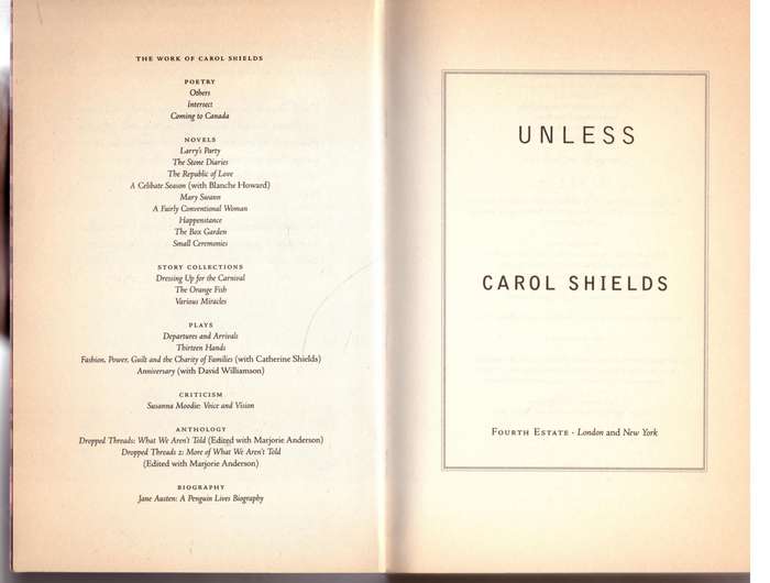 Unless: A Novel  Carol Shields