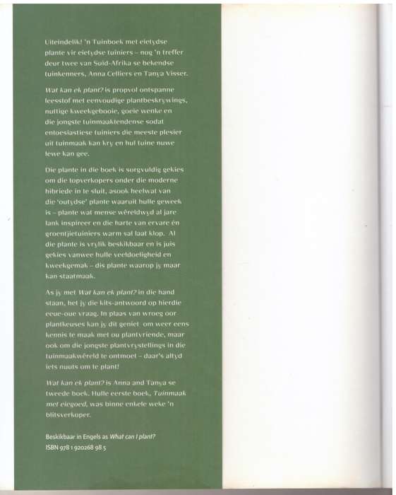 Wat Kan Ek Plant?  --  Anna Celliers, Tanya Visser
