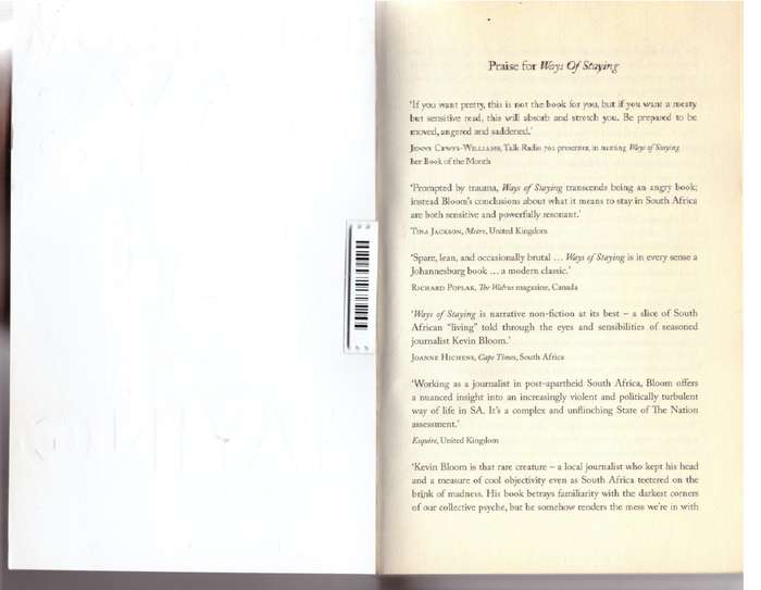 Ways of Staying - Kevin Bloom