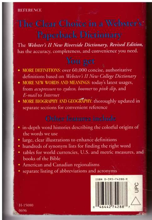 Webster's II New Riverside Dictionary-Revised Edition
