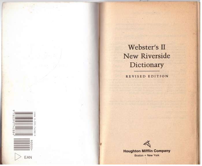 Webster's II New Riverside Dictionary-Revised Edition