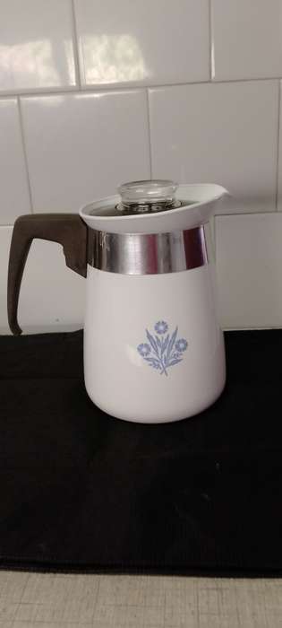 A  corning ware stove top espresso coffee pot