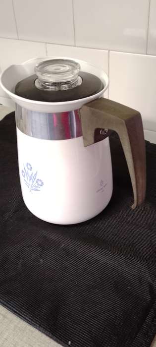 A  corning ware stove top espresso coffee pot