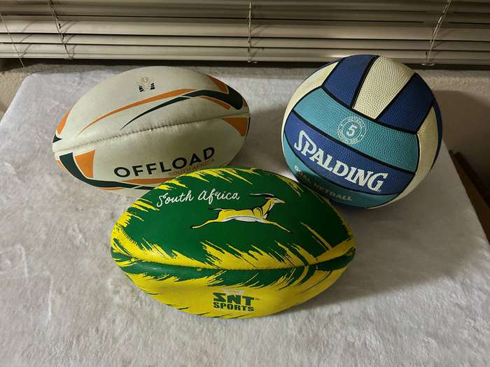 Rugby ball and Netball lot