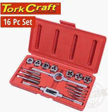 Tork Craft Tap & Die Set 16Pce In Plastic Case