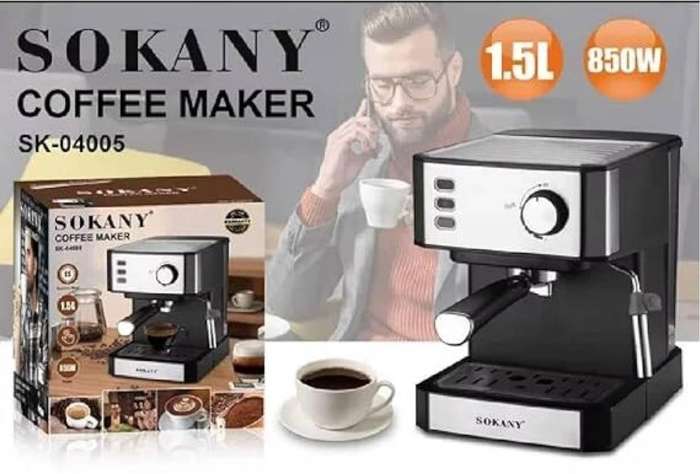 SOKANY SK-04005 10 Cup Coffee Maker  (Silver, Black)