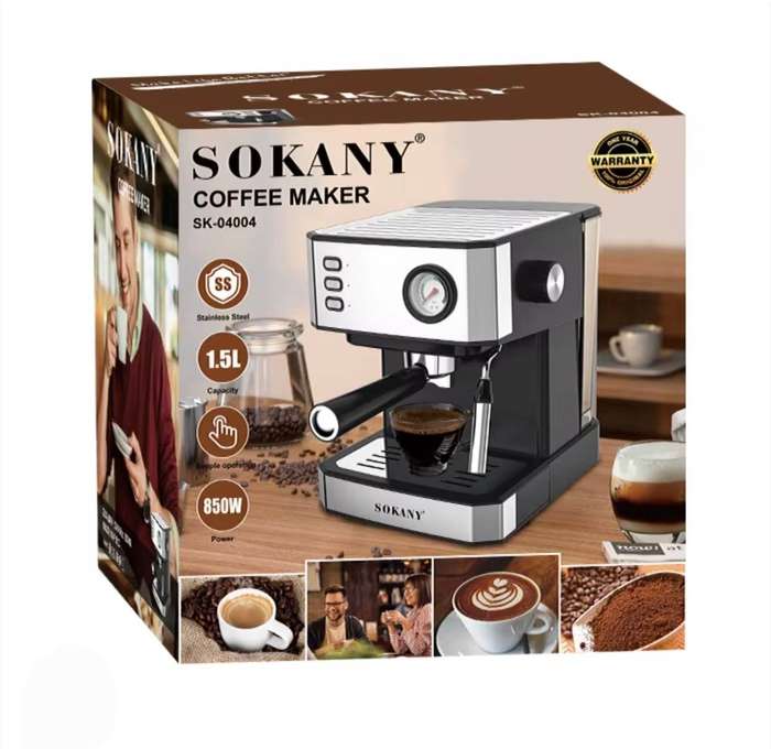 SOKANY SK-04005 10 Cup Coffee Maker  (Silver, Black)