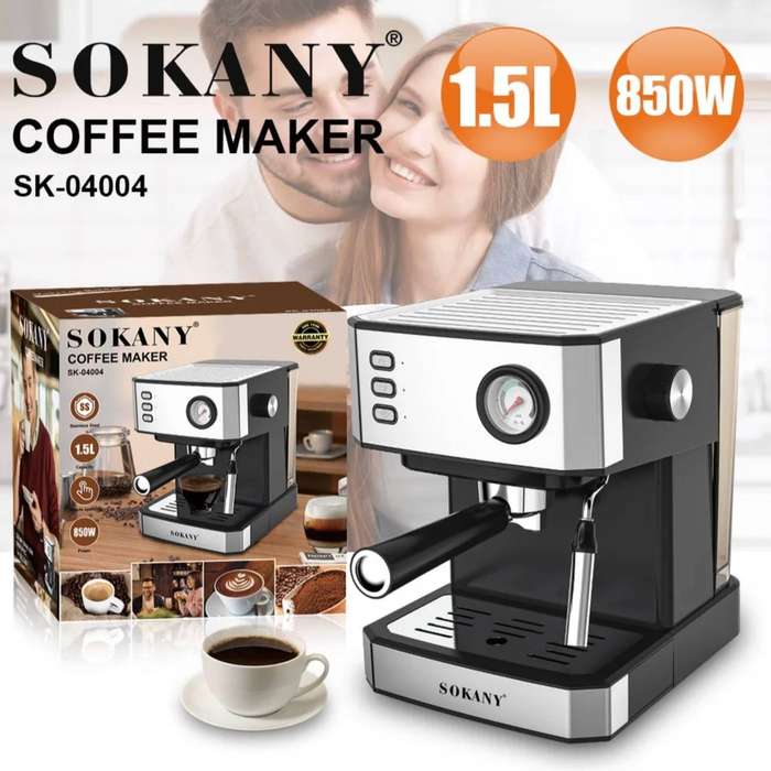 SOKANY SK-04005 10 Cup Coffee Maker  (Silver, Black)