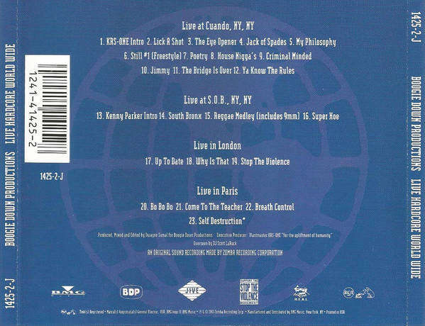 CD - Boogie Down Productions - Live Hardcore Worldwide (New Sealed)
