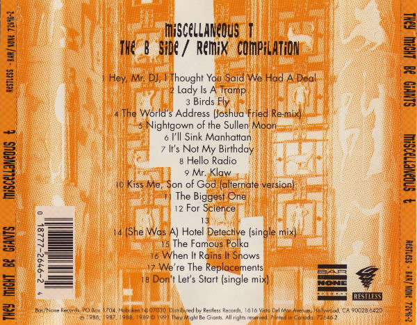 CD - They Might Be Giants - Miscellaneous T