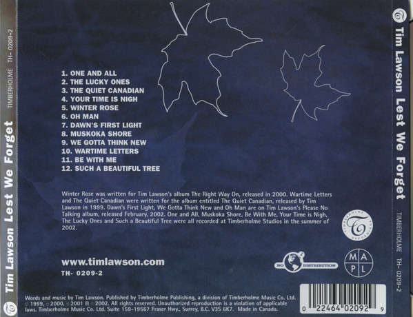 CD - Tim Lawson - Lest We Forget II