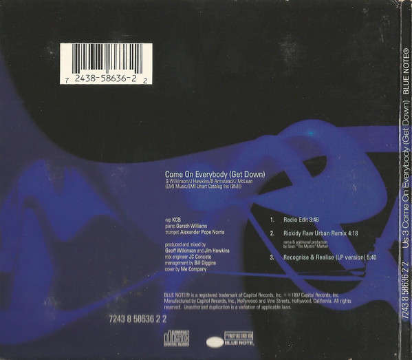 CD - Us3 - Come On Everybody (Get Down) (Digipak) (New Sealed)