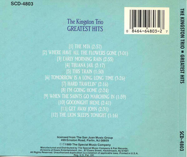 CD - Kingston Trio - Greatest Hits