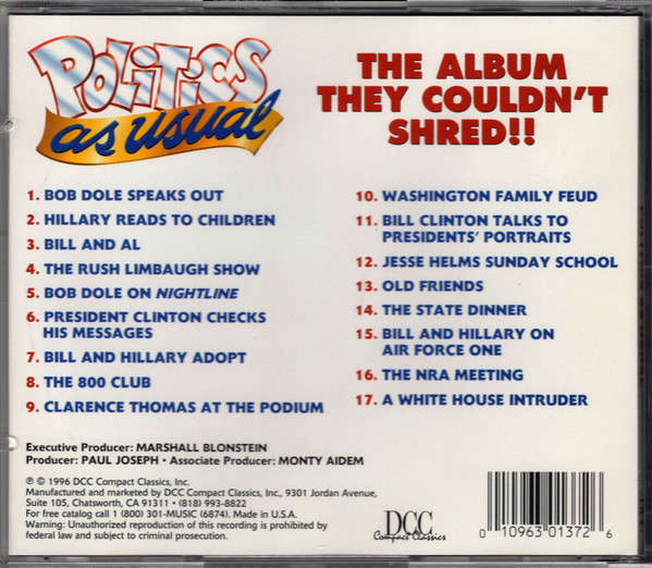 CD - Various - Politics As Usual (New Sealed)
