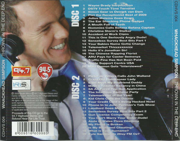 CD - Whackhead Simpson - Thrown In The Deep End (2cd)