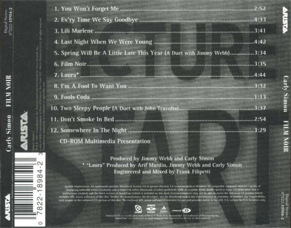 CD - Carly Simon - Film Noir