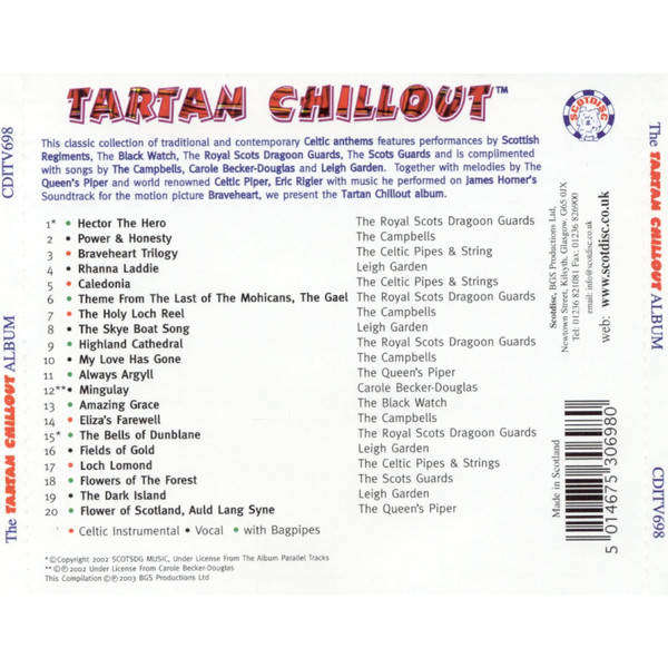 CD - Various - The Tartan Chillout Album - Celtic Anthems Of Scotland
