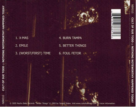 CD - Cult Of Sue Todd - Nothing Noteworthy Happened Today