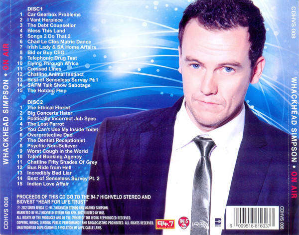 CD - Whackhead Simpson - On Air (2cd)