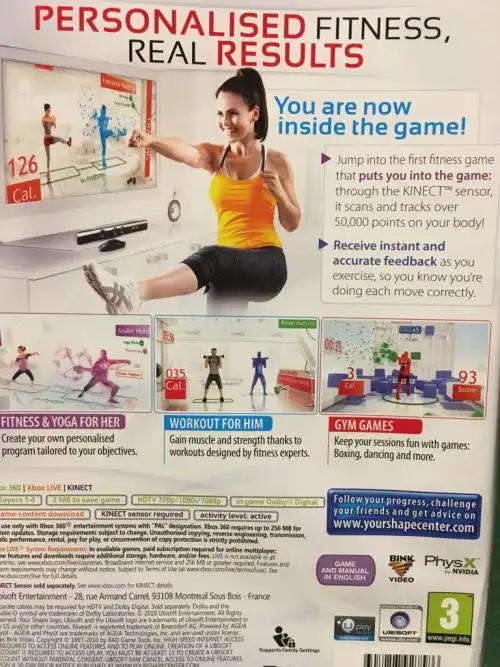 Xbox 360 - Kinect Sensor + Your Shape Fitness Evolved Game Bundle