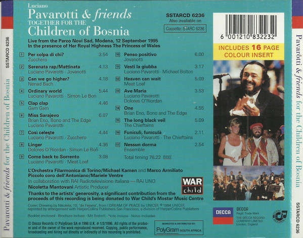 CD - Pavarotti & Friends - For The Children Of Bosnia - SSTARCD 6236