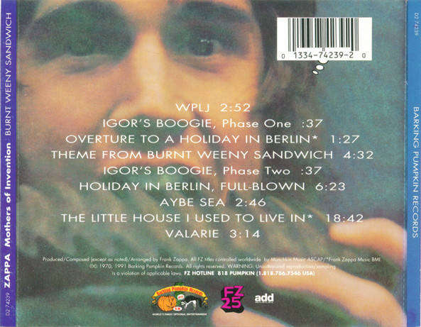 CD - The Mothers Of Invention - Burnt Weeny Sandwich
